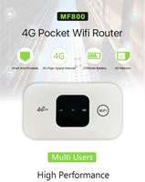 Accès Internet extérieur sans fil Wifi MF800 fonctionne dans toute l'Europe, l'Asie, l'Océanie et l'Afrique Routeur 4G LTE avec fente pour carte Sim