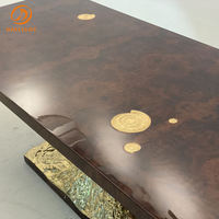 Ensemble table à manger ronde de luxe 12 places en marbre design en métal
