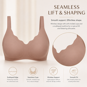 <span class=keywords><strong>Reggiseno</strong></span> Bralette Senza Cuciture a Tre Quarti (3/4 Cup) in Poliammide Traspirante con Bordo Ondulato e Tocco Morbido, Direttamente dalla Fabbrica - Product Image 1