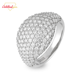 แหวนแต่งงานและงานเลี้ยงสั่งทำพิเศษ Goldleaf เงินแท้ S925 ประดับเพชรโมอิสซาไนต์ทรงกลมเจียระไนแบบบริลเลียนท์ 0.5-1.5 กะรัต D VVS - Product Image 1