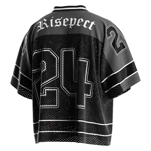 Jersey Football Amerika & Rugby antik, kain jala bersirkulasi pesona Retro Vintage cocok untuk kompetisi & Latihan - Product Image 2
