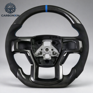 Volant de course sport en fibre de carbone véritable personnalisé pour Ford F150 Raptor Ranger Everest 2015 2016 2017 2018 2020 2021 2023 - Product Image 1