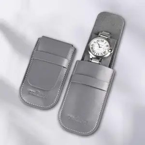 Goede Kwaliteit Echt Lederen Horloge Pouch Custom Single Watch Cadeau Bag Zwart Grijs Bruin Groen Custom Logo