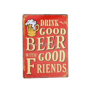 Metal <strong>Crafts</strong> Embossed Aluminium Tin Signs Vintage Advertising Slogan Bar Cake Shop Decoration Posters <strong>Beer</strong> Tin <strong>Sign</strong> - Product Image 3