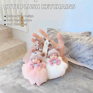 <span class=keywords><strong>Porte</strong></span>-clés en peluche moelleux, <span class=keywords><strong>porte</strong></span>-clés bébé endormi doux, <span class=keywords><strong>porte</strong></span>-clés mignons pour femmes et filles, cadeau en vrac pour décorations charmantes - Product Image 2