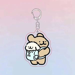 OEM Customized UV Printed Logo Laser Cut Clear Glitter Epoxy Holographic <b>Anime</b> Cartoon Acrylic Photo <b>Keychain</b> Phone Plastic - Product Image 6