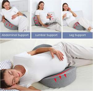 Almohada de cuña de <span class=keywords><strong>embarazo</strong></span> al por mayor, almohada de maternidad de espuma viscoelástica para soporte de piernas traseras <span class=keywords><strong>del</strong></span> vientre con cubierta extraíble de refrigeración (OEM) - Product Image 6