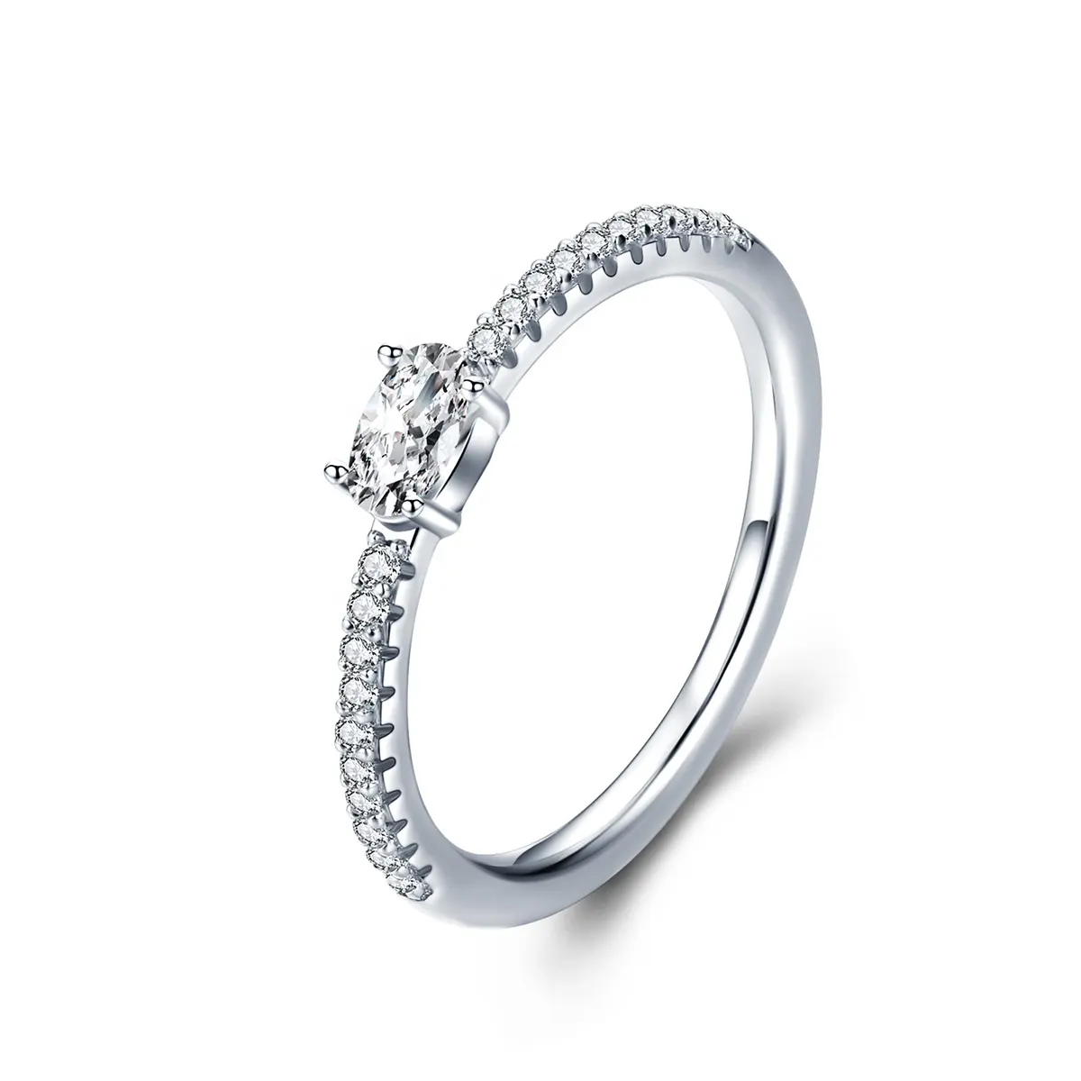 Low MOQ benutzer definierte Frauen Solitaire Hochzeit Zirkonia Ringe Größe Moissan ite Diamond Sterling Silber Fine Jewelry Verlobung sring