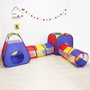 8-Piece Tent Tunnel Ocean <b>Ball</b> <b>Pit</b> Set Foldable Castle-Style Play House with Shooting Game for Kids In-Outdoor Play Game Gift - Product Image 3