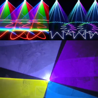 Anneau LED RGBW DMX512 avec animation 3D, lumière laser mobile avec balayage galvanométrique 300W pour DJ/scène disco