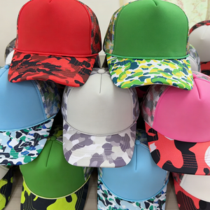 Gorra de béisbol de algodón transpirable con estampado de camuflaje de 5 paneles de alta calidad para <span class=keywords><strong>hombre</strong></span> y mujer, estilo deportivo, informal, para exteriores, tipo camionero con malla, al por mayor - Product Image 5