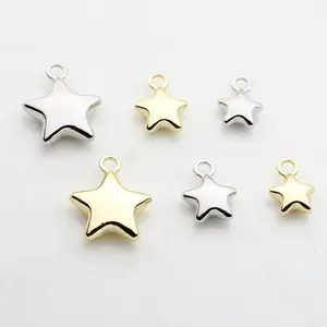 Livraisons rapides solide étoile pendentif bijoux accessoires bricolage boucles d'oreilles or argent pendentif pour femme