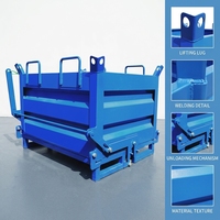 Bac de vidage industriel robuste CASE CARTER OEM en acier Q235 pour palettes, à ouverture par le bas, empilable jusqu'à 4 niveaux