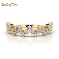 Bague Classique Ronde en Moissanite en Argent Massif 925, Bague Éternité Empilable, Service de Personnalisation pour Femme, Fabrication OEM ODM