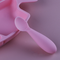 Leatchliving Reusable Easy Grasp Silicone Fat Handle Baby Feeding Spoon