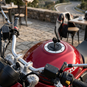 Ensemble de cylindres de serrure de moto en alliage d'aluminium de haute qualité <span class=keywords><strong>pour</strong></span> accessoires de modification GSF600 GSF1200, couleur argent - Product Image 4