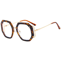 DL lunettes nouvelle grande monture hexagonale ronde Anti-lumière bleue lunettes carrées surdimensionnées lunettes creuses montures optiques 2023