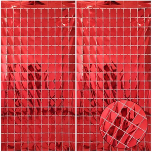 Rideau de pluie à paillettes en aluminium carré pour décoration murale de fête et de mariage, vente en gros - Product Image 1