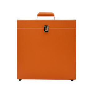 Boîte de rangement pour disques vinyles en cuir, étanche, antichoc, pour collection, boîte de rangement pour tourne-disque, étui de transport pour disques vinyles - Product Image 1