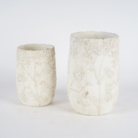Pot de fleurs en ciment blanc vintage, écologique, fait à la main, pour succulentes, pour la maison, le bureau, l'hôtel, le dessus de table, le bureau, le jardin, le balcon - Carton