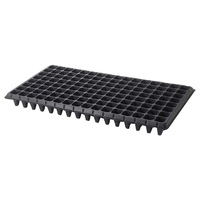 Plateaux de semis carrés en PS pour une meilleure croissance des succulentes, plateaux de pépinière réutilisables en plastique épaissi 150g 128 cellules, écologiques 4cm