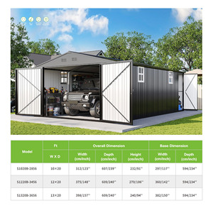 Caseta de Almacenamiento de Acero Galvanizado <span class=keywords><strong>para</strong></span> Exteriores de 12 Pies x 20 Pies, Caseta Metálica Extra Grande con Puertas y Ventanas con Cerradura - Product Image 3