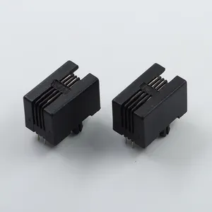 4P all-inclusive shielding female base elasticless 90 degree short body 15.0RJ45 network port socket RJ45 Connector