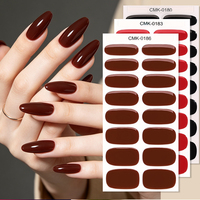 Bandes de vernis à ongles en gel UV sans HEMA, non toxiques, personnalisées OEM, 16 bandes, rose poudré brillant, solides, sans UV, autocollants pour salon