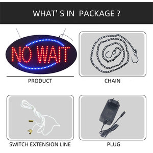 15*27 inch hình dạng hình bầu dục dẫn không có dấu hiệu chờ đợi, dẫn dấu hiệu tầm nhìn signage cho cửa sổ cửa hàng, On/Off/chế độ nhấp nháy - Product Image 6