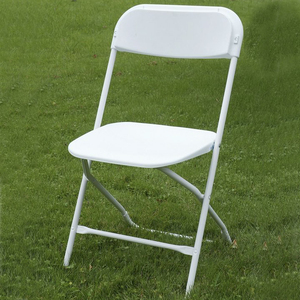 Chaise pliante en plastique à prix abordable pour événements, réceptions et dîners – Chaise pliante en métal blanc pour fêtes - Product Image 3