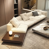 Ensemble de canapés en tissu personnalisable et créatif avec coussins rembourrés en éponge, design moderne pour appartement, salon, hôtel et villa