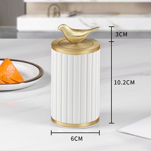 Creative Unique Automatic Pressing Modern Self-pressing Toothpicks Holder Metal Leather Storage Case <strong>Container</strong> Dispenser - Product Image 6