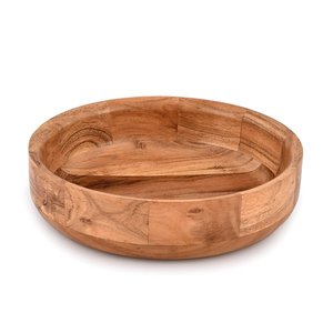 Plateau de service rond artisanal en bois de manguier, grand centre de table décoratif, bol à salade de fruits en bois, plateaux de rangement pour table - Product Image 4