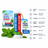 Inhalateur d'aromathérapie OEM ODM aux ingrédients naturels purs pour la relaxation et le soulagement des sinus, produit de spa respiratoire parfumé