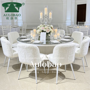 Mesas y sillas circulares de metal blanco para banquetes a precio económico. - Product Image 3