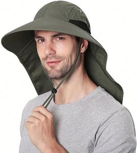Upf50+ Sun Men <b>Women</b> With Neck Flap Wide Brim Uv Protection Fishing Hat for Hiking Beach Gardening Promotional Gift - Product Image 3
