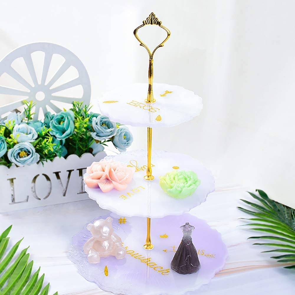 Tier Silicone Resin Cake Stand Molds with Sets Tray Support
