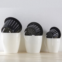 Ensembles de jardin : Pot de fleurs auto-arrosant moderne en plastique, rond, multi-tailles, pour plantes africaines violettes et bonsaïs, conditionné en carton complet pour chaque taille.
