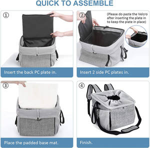 Sac de transport pour animaux de compagnie multifonctionnel-chien vélo panier sac à dos sac à bandoulière voiture voyage transporteur 4 en 1 - Product Image 5