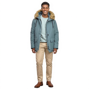Veste coupe-vent pour homme, hiver 2026, vente chaude, parka épaisse et chaude au design optimal avec décoration en fourrure, nouvelle arrivée - Product Image 1
