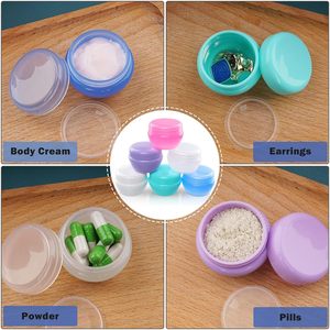 Contenants de voyage pour articles de toilette, petits pots en plastique, contenants de voyage compacts avec couvercles étanches pour cosmétiques, crème, baume à lèvres - Product Image 6