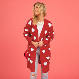 2025 Europeo Americano para <span class=keywords><strong>Amazon</strong></span> nuevo Día de San Valentín amor cárdigan de <span class=keywords><strong>punto</strong></span> cuello en V <span class=keywords><strong>chaqueta</strong></span> de longitud media <span class=keywords><strong>Chaqueta</strong></span> larga de Invierno para <span class=keywords><strong>mujer</strong></span> - Product Image 3