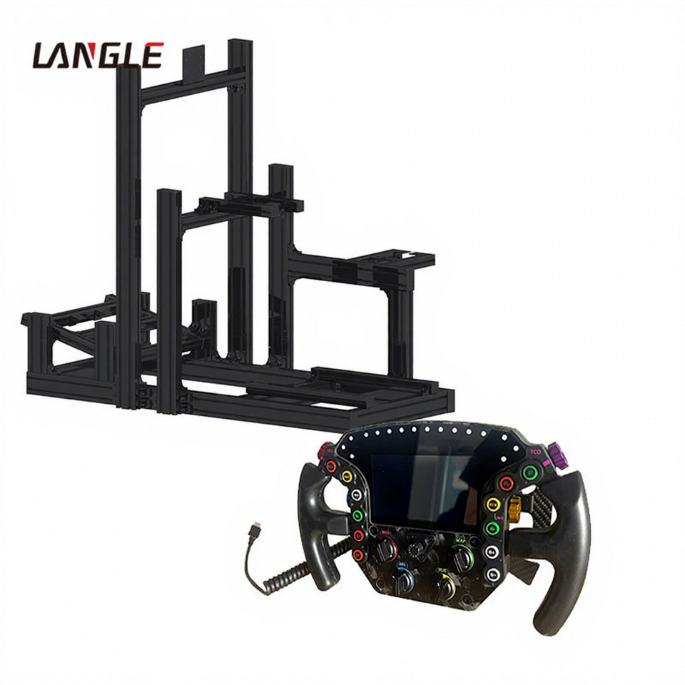 Black Aluminium Profile Racing Rig for Simulators - Moza R5 Compatible ...