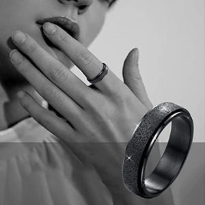 SC 도매 멀티 디자인 망 스테인레스 스틸 스피너 반지 TikTok 인기있는 상감 지르콘 체인 불안 Fidget 반지 - Product Image 5