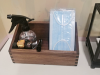 Boîte en bois trapézoïdale moderne pour le bureau à domicile, écologique, artisanale, personnalisée, organisateur de rangement multifonctionnel pour télécommandes