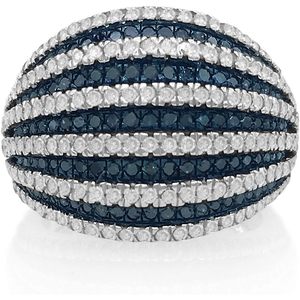 Ornaatis Diamond <b>Ring</b> 2.08 Cttw Round Cut Blue White Enhanced Sterling Silver Engagement Wedding Women's - Product Image 1