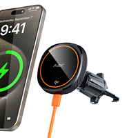 Excellent chargeur de voiture magnétique sans fil et support de téléphone portable en gros, en PC+ABS avec 16 aimants N52