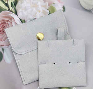 Jinsky-Bolsa con botones y logotipo personalizado, anillo, collar, paquete de joyería, bolsas a presión de microfibra, bolsas de joyería, logotipo personalizado con tarjeta de almohadilla de inserción - Product Image 4