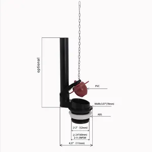 T0102B ABS عالمي 2 بوصة مع Flapper PVC لمجموعة استبدال خزان المرحاض