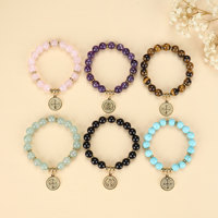 Bracelet en perles de pierre naturelle en gros, bracelet de guérison en cristal tendance, idéal pour le port quotidien